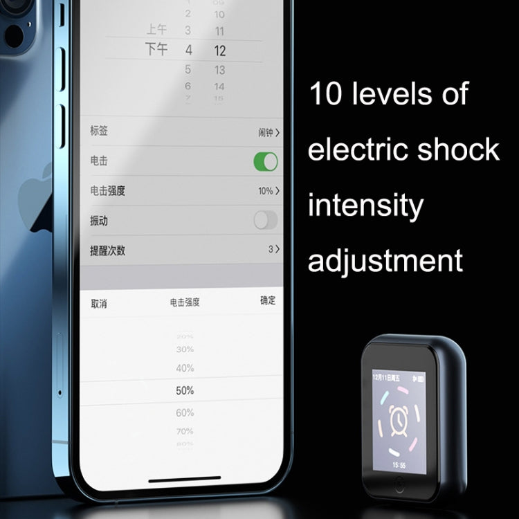 Shock smart watch with smartphone app screen displayed and watch control interface