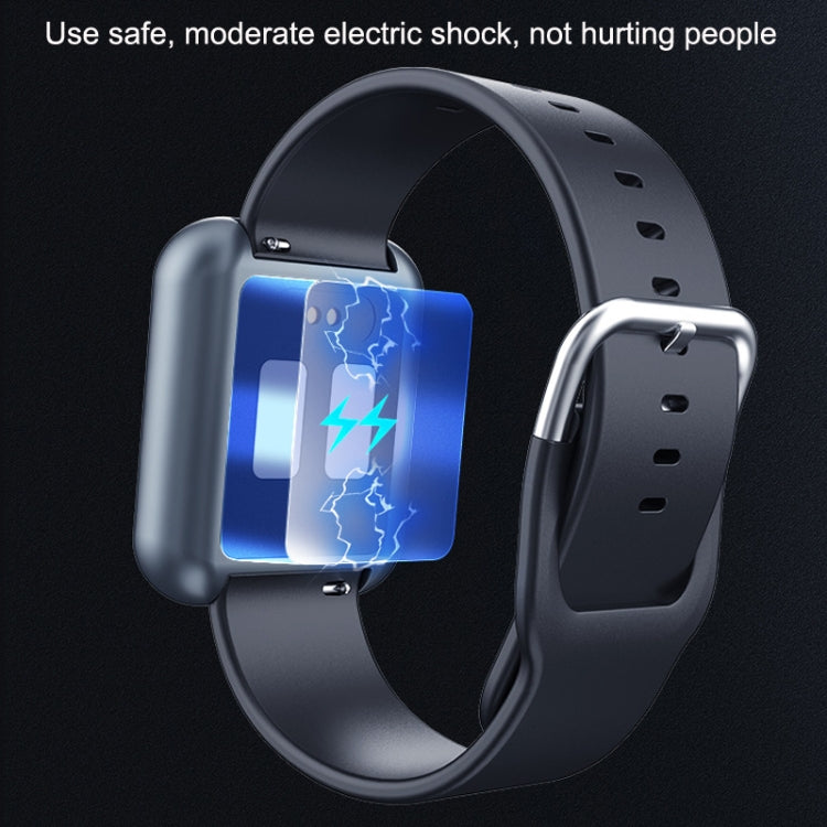 Shock smart watch with visible electrode pads on the back and blue lightning effect
