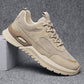 Men's height-increasing running shoe, khaki round toe, lace-up, air-cushion detail