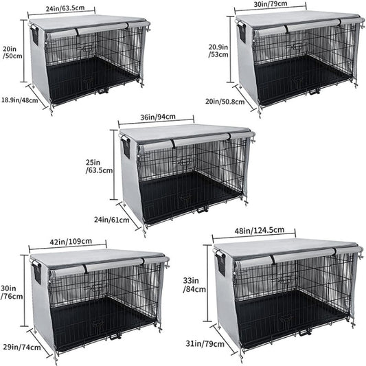 Oxford Cloth Pet Cage Cover Outdoor Furniture Dustproof Rainproof Sunscreen Cover, 63.5x48x50cm, 79x50.8x53cm, 94x61x63.5cm, 109x74x76cm, 124.5x79x84cm