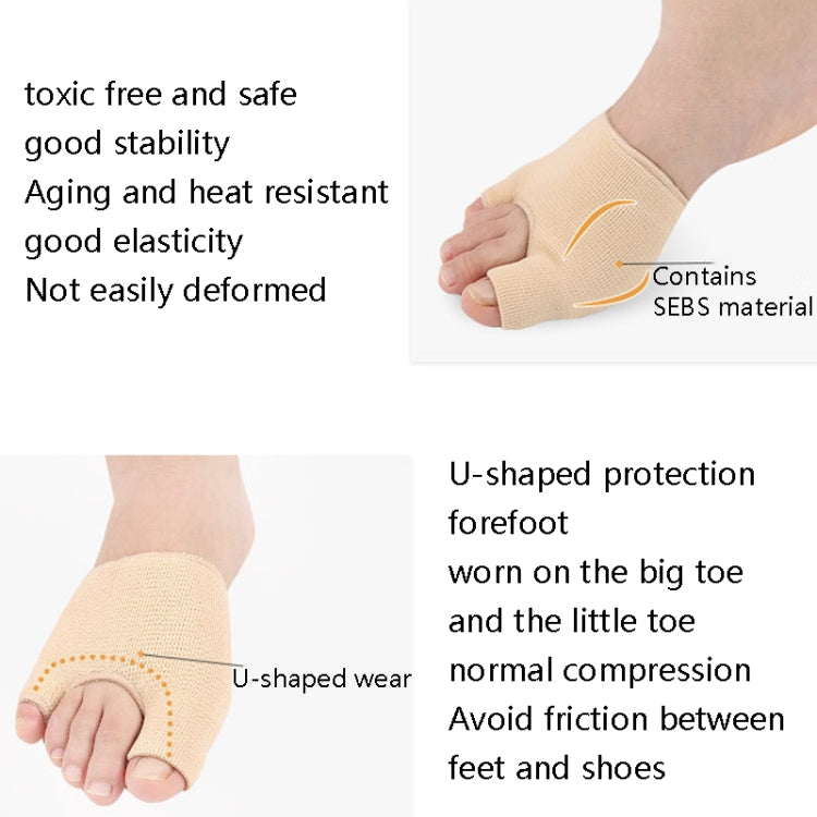 Beige toe correction sock with U-shaped forefoot support band