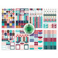 Planner sticker set with 8 sheets and 497 colorful stickers for appointments and bills