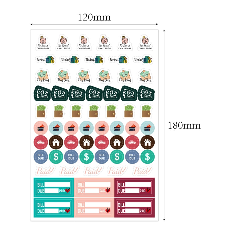 Planner sticker sheet with birthday, pet day, and bills due label stickers
