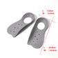 Grey bow-support insoles pair with measurement marks for size length