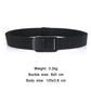 Black woven belt with quick-release buckle and adjustable fit