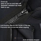 Black thermal top front-zip close-up with textured zipper teeth and anti-scratch flap.