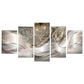 Five-panel wall art set with abstract metallic branches and star-like highlights in warm tones