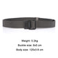 Men's gray elastic belt with black buckle and smooth webbing