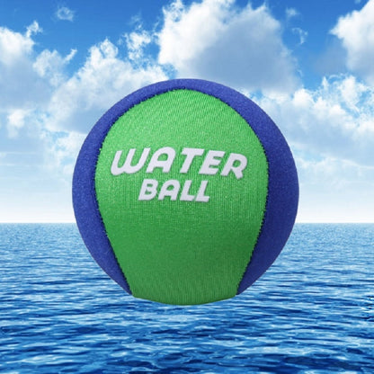 Green water ball with blue edge and “WATER BALL” text on front