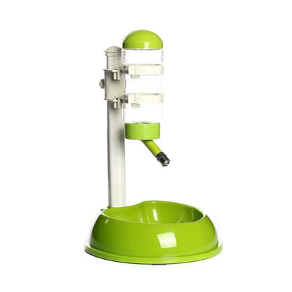 Green automatic pet water dispenser with stainless outlet and large round base