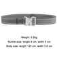 Gray braided nylon belt with quick-release buckle and silver hardware