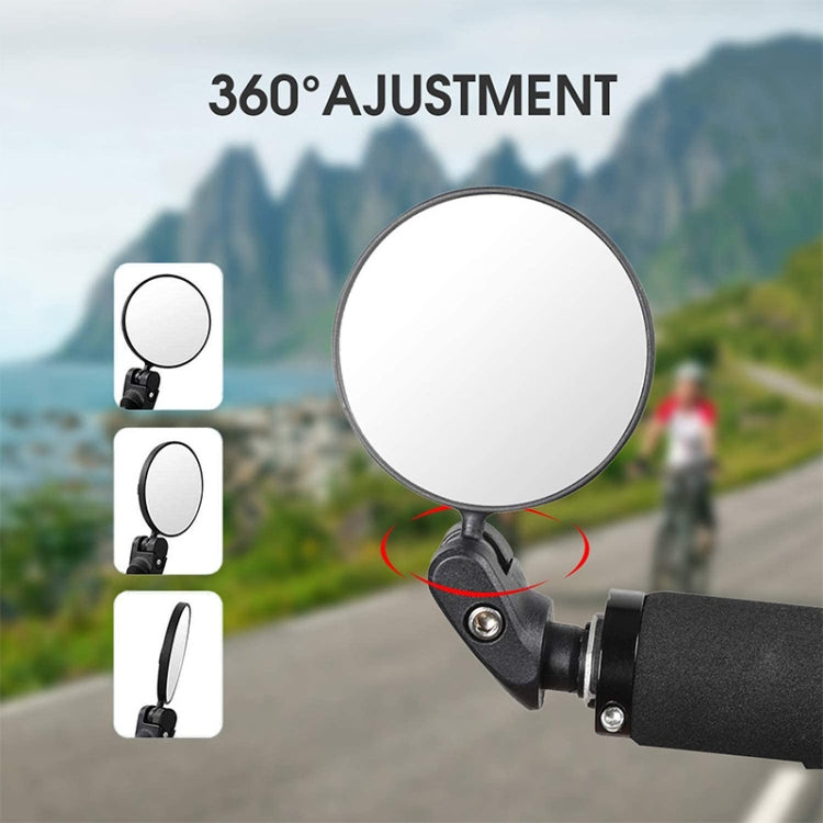 Adjustable 360-degree bicycle convex rearview mirror with round lens
