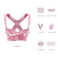 Pink posture correction belt with crisscross back straps and adjustable front band