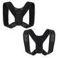 Black posture correction belt with adjustable shoulder straps and front closure