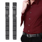 Set of two black adjustable shirt stay straps with metal buckles