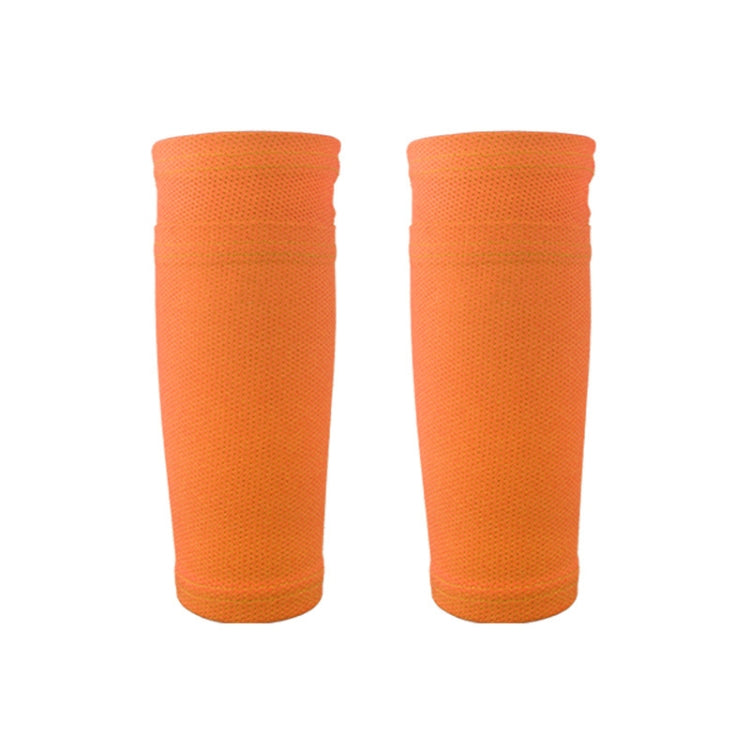 Pair of orange breathable mesh calf guard socks