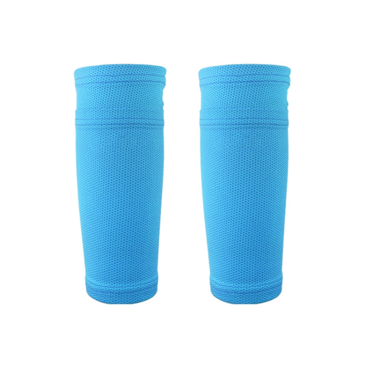 Pair of blue breathable mesh calf guard socks