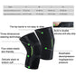 Black knee pads with breathable compression design and built-in double silicone anti-slip strip