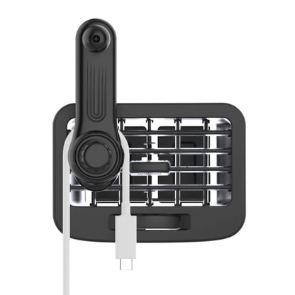 Black car phone holder clip with adjustable ball head and vent-style mount base