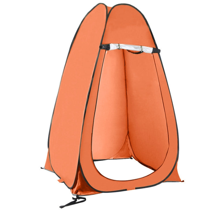 Portable camping shower privacy tent, orange fabric with round front door opening