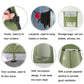Camping shower tent features: hooks, lanyards, storage pockets, and small zippered window