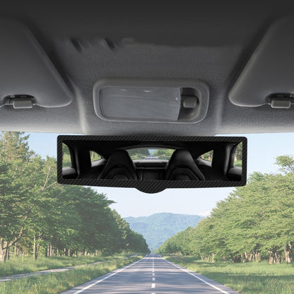 Car interior auxiliary suction-cup rearview mirror with long rectangular frame