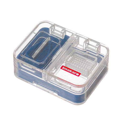 Imakara Mini Square Portable Sealed Medicine Cutter Dispenser Box, Red, Green, Blue, White