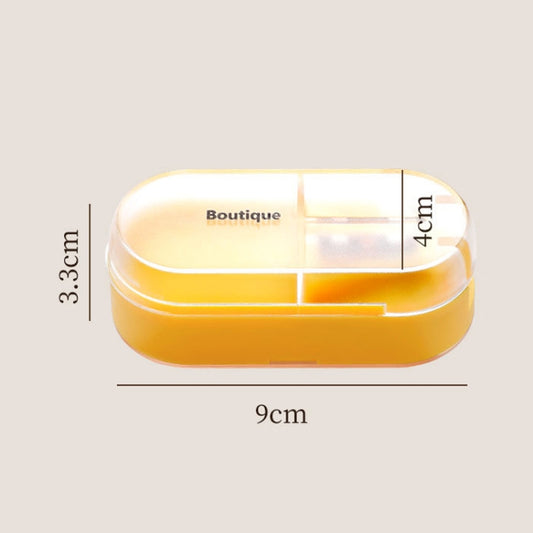 Home Convenient Transparent Tablet Divider Compartments Medicine Boxes, Yellow, Green, Pink, Orange