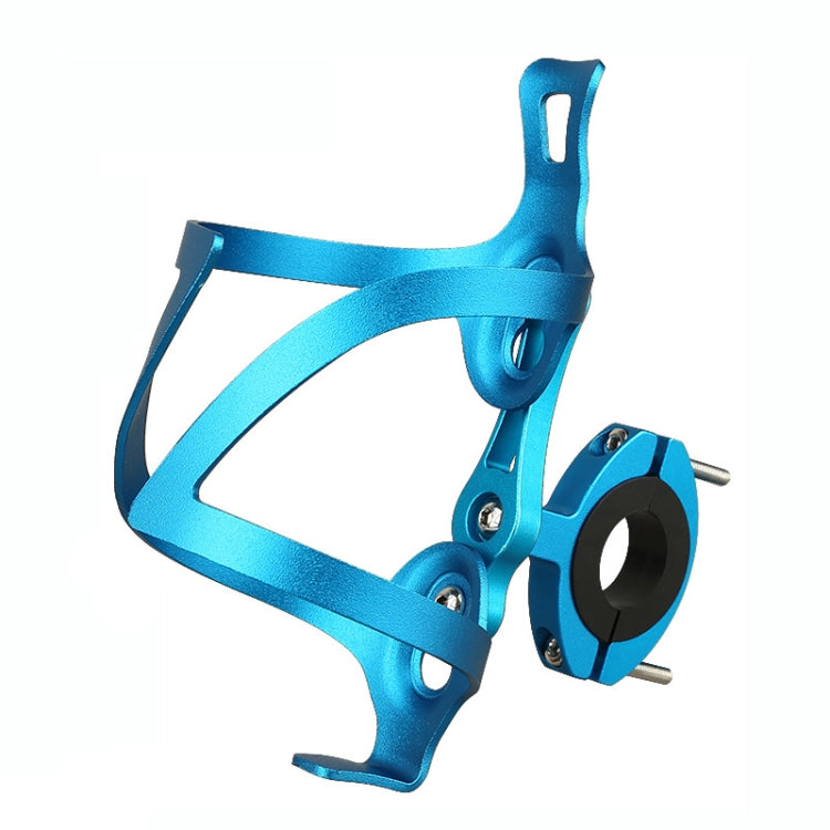 Blue aluminum bicycle kettle frame with swivel base clamp and mounting screws
