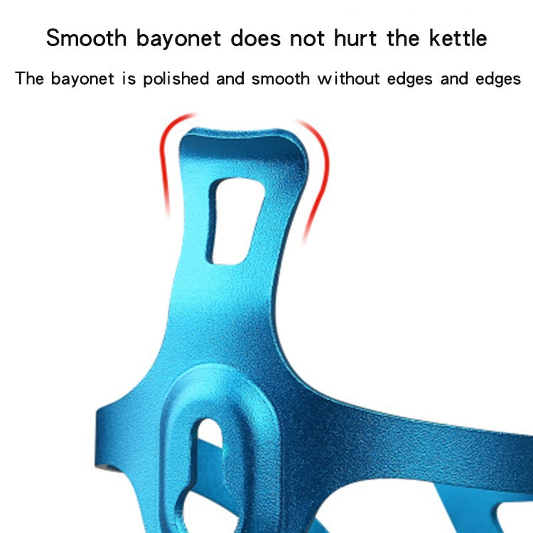Blue bicycle kettle frame with smooth bayonet holder and mounting screws