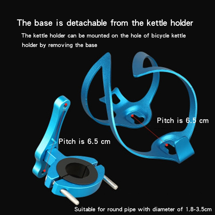Blue bicycle kettle frame with detachable base and fork-style mounting pin