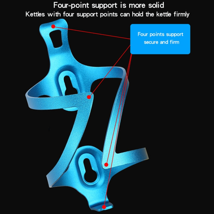 Blue aluminum bicycle kettle frame with four-point support and secure mount