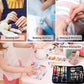 Compact sewing kit used for sewing and button work on fabric with threads and tools