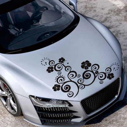 D-908 Summer Flower Totem PVC Car Hood Sticker, D-908
