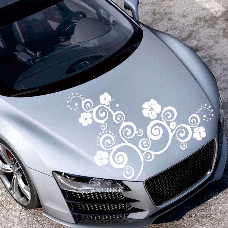 D-908 Summer Flower Totem PVC Car Hood Sticker, D-908