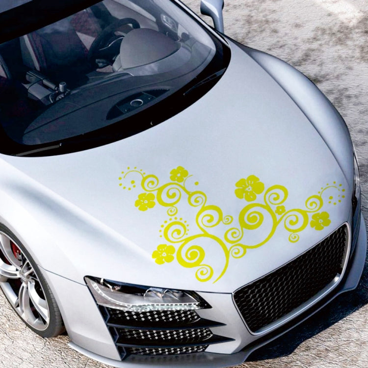 D-908 Summer Flower Totem PVC Car Hood Sticker, D-908