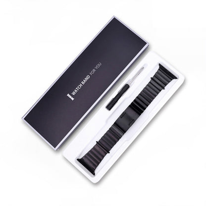Watch strap blister packaging box with insert card, black outer and white inner tray
