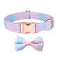 Rose Gold Buckle Pet Detachable Bow Collar, Size:, S 1.5x28-40cm, M 2.0x33-50cm, L 2.5x38-60cm, XL 2.5x43-70cm