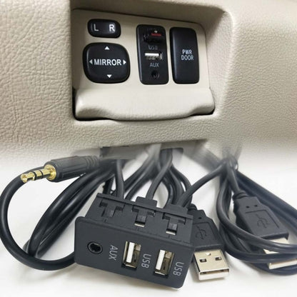 Car Universal Modification Dual USB +AUX Interface Charging Seat, USB+USB+AUX