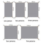 Grey ground mat size chart: 90x210 to 240x210, 5 coverage options