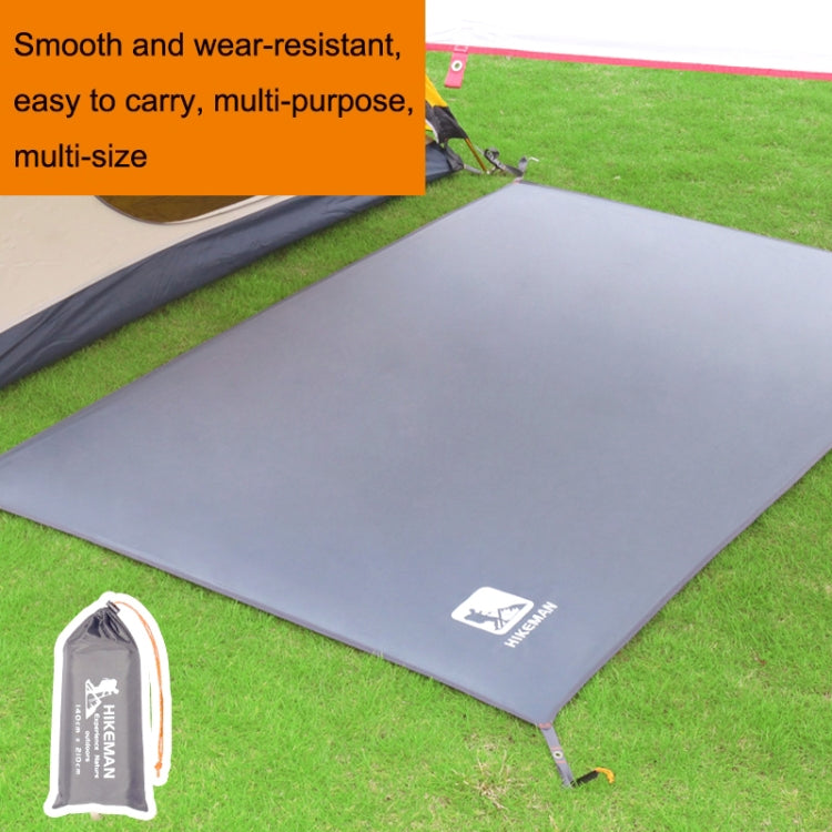 Gray waterproof picnic ground mat with corner grommets and included carry bag