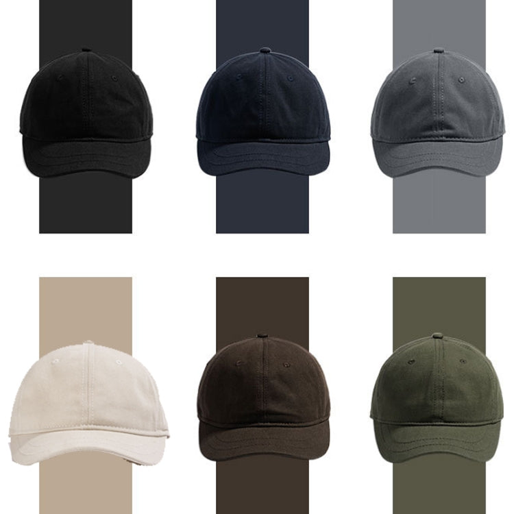 Assorted color baseball caps with short curved brims and stitched crowns