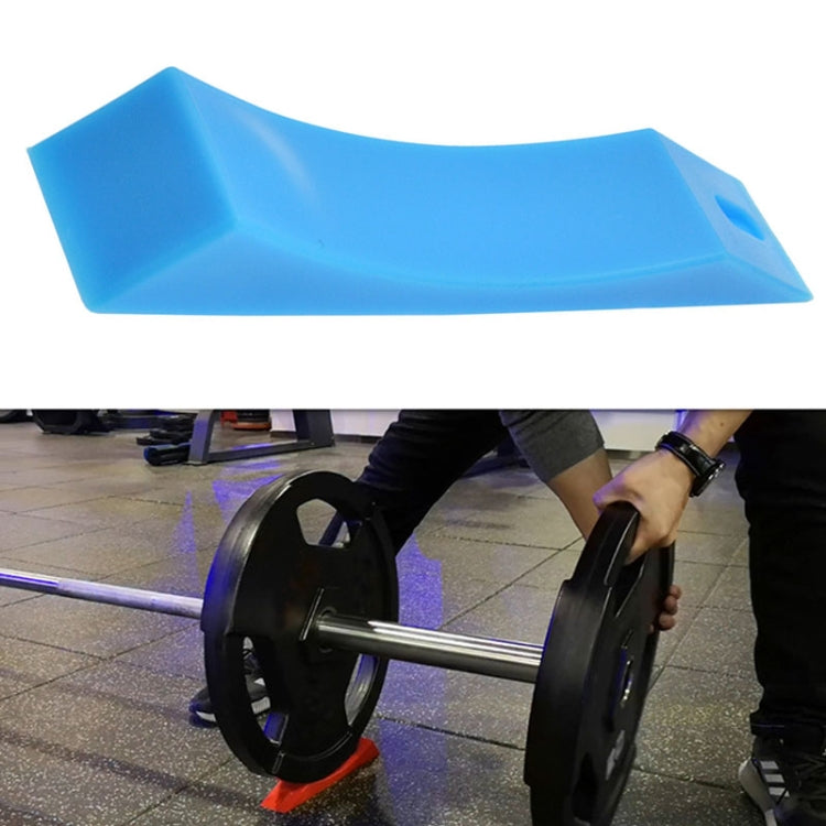 Blue silicone barbell plate protective gasket with non-slip textured surface