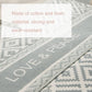 Close-up of gray patterned fabric panel with diamond and border print