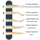 Assorted gold eyelash tweezers styles with different curved tip shapes