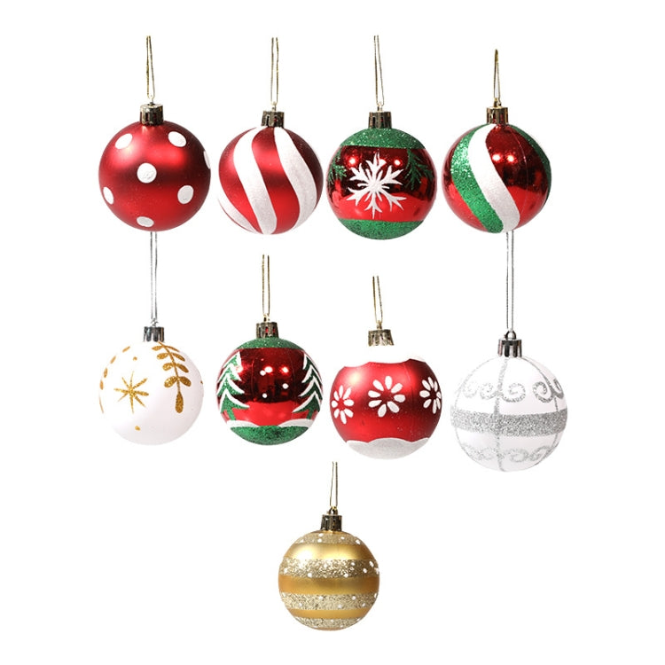 Hanging 6cm Christmas ball ornaments, assorted red green white and gold designs