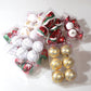 Assorted 6cm Christmas ball decoration props in clear packs, red green white gold