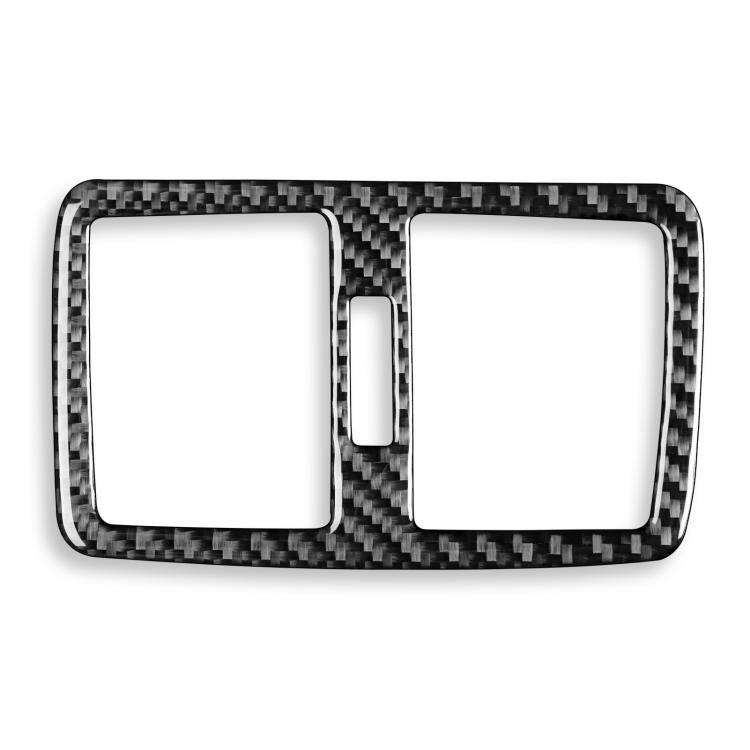 Carbon-fiber style air outlet trim sticker with two rectangular vents and center divider