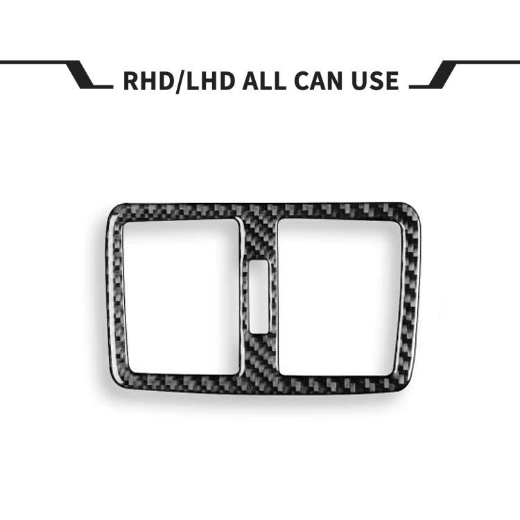 Carbon-fiber air outlet trim sticker with two square vents and vertical center strip