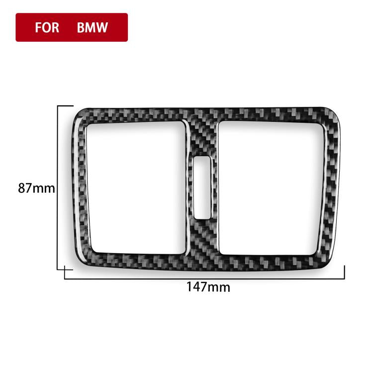Carbon-fiber air outlet trim sticker with two square vents and center divider bar